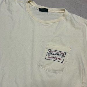 Vintage Polo Ralph Lauren Country Pocket T-Shirt Yellow Large